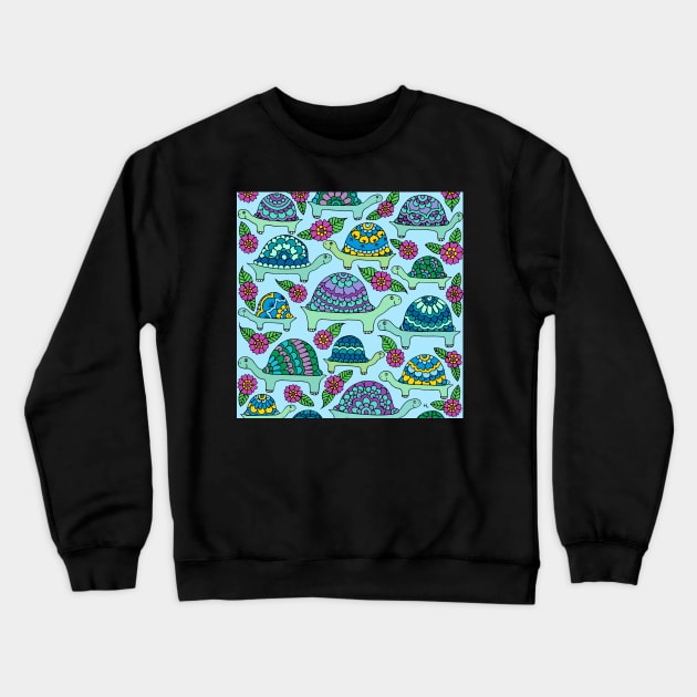 Tortoises Blue Palette Crewneck Sweatshirt by HLeslie Design